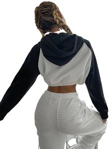 Sudaderas personalizadas para niñas, sudaderas con capucha de gran tamaño con hombros caídos, sudaderas con capucha baratas de Otoño de Color sólido para mujeres - Product Image 4