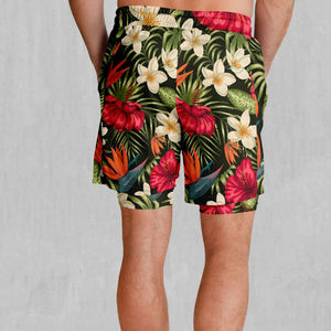 Shorts pour hommes imprimés par sublimation personnalisée, séchage rapide, toutes saisons, avec cordon de serrage, imprimés floraux, shorts de plage pour hommes - Product Image 2