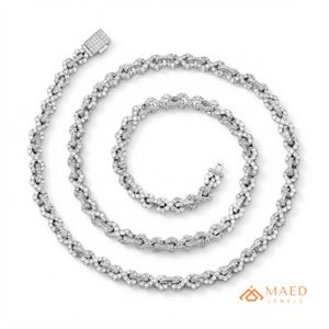 สร้อยคอเงินแท้ 925 ชุบทองคำขาวประดับมอสซาไนต์ ดีไซน์แบบ Cuban Link สำหรับผู้หญิงและผู้ชาย ของขวัญสุดหรูจากนิวยอร์กซิตี้ - Product Image 1