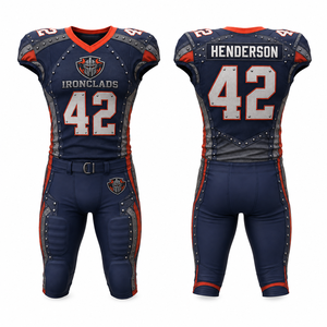 Uniforme de Fútbol Americano de Poliéster Personalizado al por Mayor para Eventos Escolares, Universitarios, Comunitarios, Academias, Clubes Deportivos, Equipos, Jugadores y Entrenadores - Product Image 2