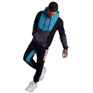 Vente en gros de costume d'hiver 100% coton pour hommes, pull-over à capuche uni de haute qualité avec poche, ensemble de 2 pièces techniques imprimées - Product Image 6