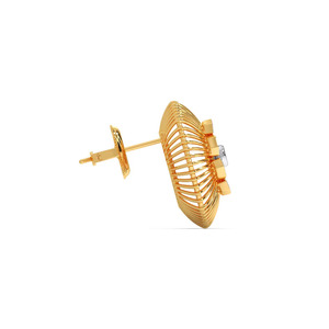 Boucles d'oreilles clous en diamant Halo Tournesol Doré - Product Image 3