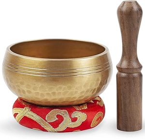 Juego de Cuencos Tibetanos de Latón Hechos a Mano con Martillo de Madera y Cojín para Meditación, Yoga y Sanación con Sonido - Product Image 5