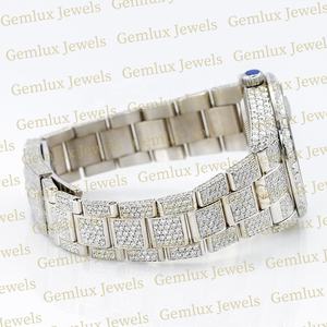 นาฬิกาฮิปฮอปสแตนเลสสำหรับเครื่องทดสอบการส่งวันที่ผ่านเพชรจากเพชรของ Vvs Moissanite คอลเลกชันใหม่ - Product Image 4