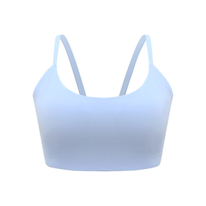 Soutien-gorge de sport dos nageur rose pour femme, sans coutures, maintien élevé, respirant, écologique, avec coussinets amovibles, couleur unie, coupe courte - Product Image 3