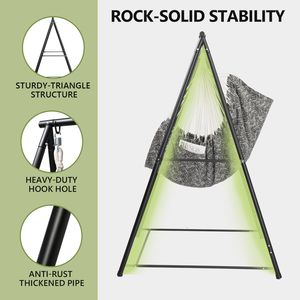Metal Hammock Chair Stand with <b>Swing</b> Chair 112*113*180CM for Outdoor Patio Living Room <b>Bedroom</b> & Hotel - Product Image 6