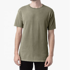 T-shirts pour hommes teints en vêtements de couleur unie à manches courtes et col rond avec t-shirt pour homme sérigraphié sur soie - Product Image 4