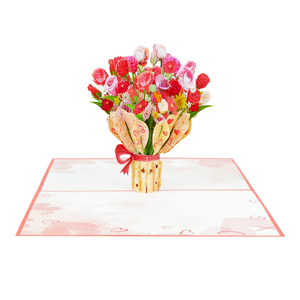 Custom Printed Rose Flower 3D Pop Up <b>Card</b> Eco Friendly Paper <b>Gift</b> for Wedding Event - Product Image 2