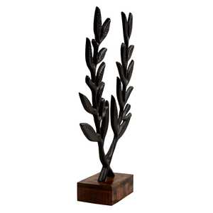 Handmade Aluminum Leaf Foliage Sculpture Rustic Tabletop Decor Plant Theme Living Room Art Piece - Product Image 3