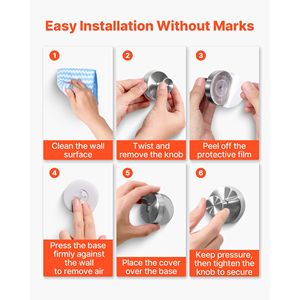 2-Pack No Drill Stainless Steel Suction Cup <b>Hooks</b> Shower Towel Hanging <b>Hook</b> Bathroom <b>Wall</b> Organizer Mail & <b>Key</b> Target Audience - Product Image 4