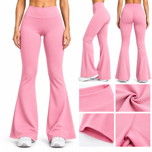 <b>Womens</b> High Waist <b>Flared</b> Bootcut <b>Leggings</b> Yoga Pants Stretch Breathable Seamless Fitness & Gym Activewear - Product Image 4