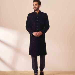 Sherwani Casual para Hombre, Diseño Pakistaní e Indio, para Bodas, Bordado, Sin Arrugas, Protección Solar, para Todas las Temporadas - Product Image 1