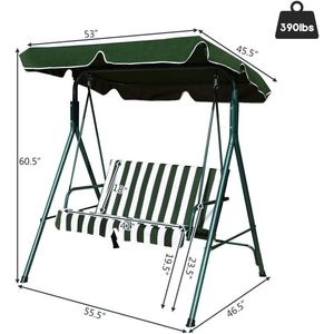 2-Person Weather Resistant <b>Canopy</b> <b>Swing</b> for Patio for Porch <b>Garden</b> Backyard or Lawn - Product Image 4