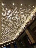 Personnalisé Restaurant Club House Villa Couloir Foyer Lumière Décorative Artistique De Luxe Feuille D'érable Lustre Plafond En Verre