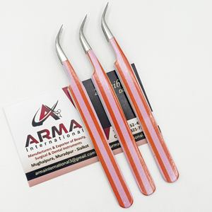 Pinzas de Aislamiento Curvas Ecológicas, de Acero Inoxidable Sostenible con Punta Lisa y Recubrimiento de Papel para Extensión de Pestañas, con Logotipo - Product Image 4