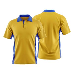 เสื้อเชิ้ตแขนสั้นคอปกพับได้ สีเหลืองดำ แบบยูนิเซ็กซ์  ซับเหงื่อได้ดี ผลิตจากโพลีเอสเตอร์ 100% ทรงปกติ - Product Image 3