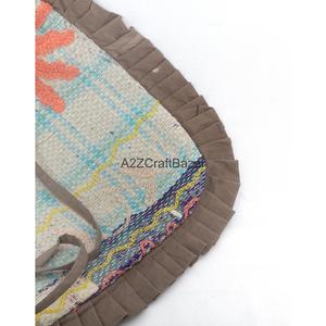 <b>Boho</b> Vintage Kantha Beach Hand Clutch <b>Bag</b> With Embroidery Pattern With Shoulder Sling Length Handle Medium Size - Product Image 5