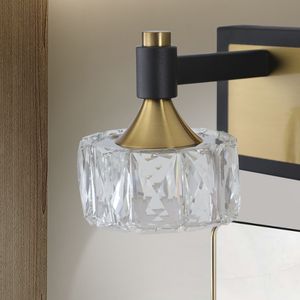 Lampada da Bagno a LED in Cristallo Moderna da 28 Pollici, Elegante Applique a 4 Luci con Finitura Nero-Oro - Product Image 6