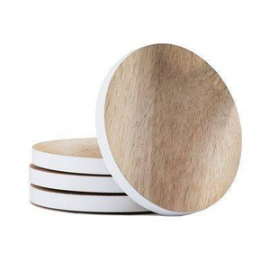 Juego de Posavasos de Madera Natural Hechos a Mano, Forma de Corazón, Estilo Moderno, Grosor de 5 mm/3 mm, Protección para Mesa, Decoración para el Hogar, Cocina y Bar - Product Image 2