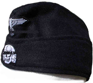 INSIGNIA ALEMANA WW2 VISOR NEGRO KEPI M43 SS Panzer Sombrero de esquí con insignia bordada - Product Image 1