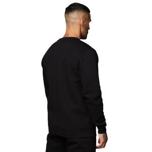 Sudadera Negra de Cuello Redondo para Hombre, Informal, de Forro Polar, Manga Larga, Ropa Deportiva, Ropa de Calle, Moda - Product Image 2