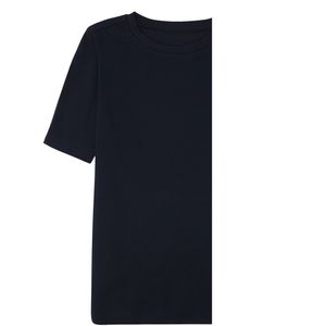 Camiseta de Algodón de Manga Corta Negra para Hombre, al por Mayor, con Logotipo de Marca Privada |   Camiseta Básica Informal Lisa - Product Image 2