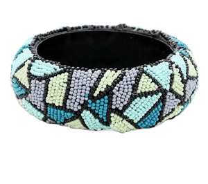 Bracelet manchette épais en résine colorée effet écaille de tortue pour femme - Product Image 2