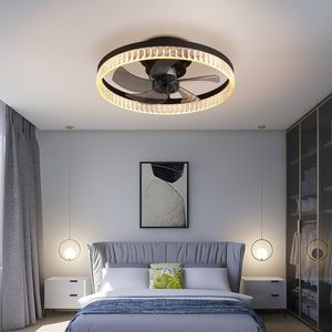 Ventilateur de plafond moderne 50 cm DC avec lumière et télécommande, LED dimmable, minuterie réversible pour salon - Product Image 1