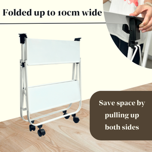 Carrito de comida plegable de muestra gratis con ruedas, tubo ovalado de soldadura para hoteles y restaurantes - Product Image 4