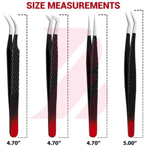 Pinces à cils pour greffe, pinces à pointe en fibre pour extensions de cils, pinces à cils de précision antidérapantes pour volume - Product Image 2