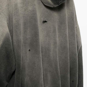 Sweat à capuche délavé pour homme, style rétro vieilli, 100 % coton, motif à carreaux, impression de logo personnalisée - Product Image 3