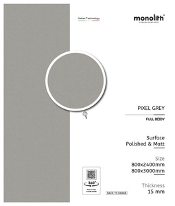 Carrelage en porcelaine pleine masse gris Pixel 800x2400mm 15mm, surface polie et mate, pour murs et sols intérieurs - Product Image 1