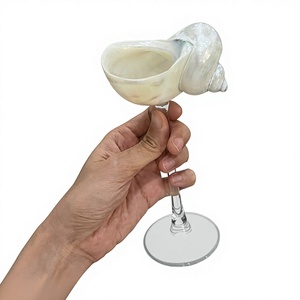 Luxury Seashell Wine Glass Vietnam: Conch Shell Cups with Pearl and Seashell Wine Glass for Coastal Weddings and Elite Venues - Product Image 1