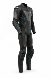 Combinaison de moto en cuir une pièce Performance Track |   Noir Gris |   Logo X |   Fabricant OEM ODM |   Qualité de conception haut de gamme | - Product Image 3