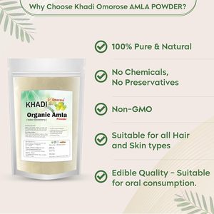 Polvo de Amla Khadi Omorose para el Crecimiento del Cabello, la Piel, para Beber y Comer |   Puro y Natural 3.53oz (100g) - Product Image 3