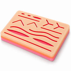 MJW 14 Wound Coussin d'entraînement à la suture en silicone à 3 couches, modèle réaliste de formation à la suture chirurgicale pour étudiants en médecine, certifié CE - Product Image 3