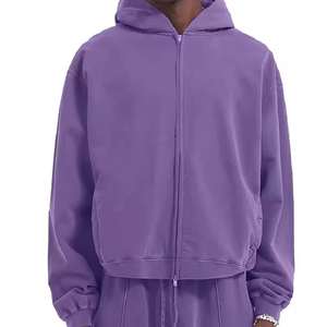 Sweat à capuche zippé pour homme, surdimensionné, de haute qualité, style vintage, effet délavé soleil et usé, délavé à l'acide - Product Image 6