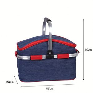 Sac isotherme pliable grande capacité avec logo personnalisé, poignée en aluminium, sac de pique-nique portable - Product Image 3