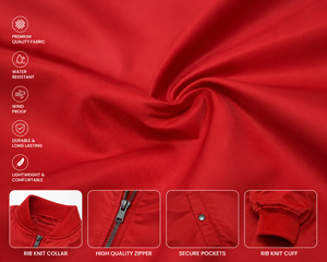 Chaqueta Bomber Roja de Invierno Personalizada al por Mayor para Hombre, Ligera, Informal, con Logotipo Bordado Personalizado, Fabricación OEM/ODM - Product Image 6