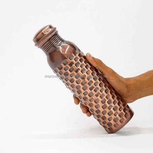 Eco Friendly Copper <b>Water</b> <b>Bottle</b> Polished <b>Metal</b> Drinkware Stylish Leakproof <b>Bottle</b> for Daily Use - Product Image 4