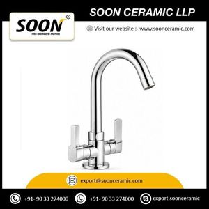 Central Hole Basin Mixer With <b>Swinging</b> Spout Brass Chrome Wall-Mounted 112 Pillar Cock <b>Single</b> Handle Modern Faucet Apartment - Product Image 3