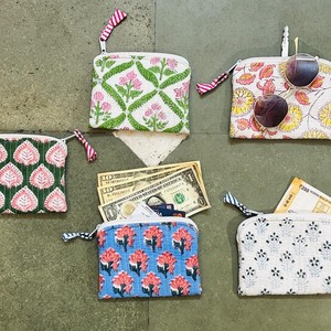 Vintage Floral Cotton Coin Purse With Zipper Closure Portable <b>Mini</b> Wallet For Daily Use Unisex Style - Product Image 2
