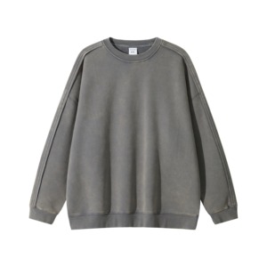 <b>Men's</b> Crew Neck <b>Pullover</b> Sweatshirt Long Sleeve Knitted Cotton Casual Regular Fit Front Logo Streetwear - Product Image 2