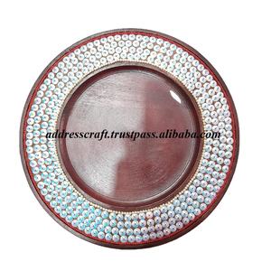 Bandeja decorativa para servir Chocolate con incrustaciones de conchas marinas, bandeja con incrustaciones de hueso de estilo marroquí para restaurante, suministro de Hotel, la última bandeja para servir - Product Image 3