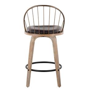 Riley 26 \ "Taburete de mostrador de altura fija Cocina Islas Carros Blanco Madera lavada Antiguo Cobre Metal Extraíble Marrón - Product Image 5