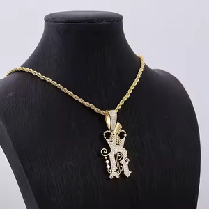 Colgante Vintel Vintage con Letra Solitaria de Moissanita, Plata 925 Bañada en Oro, Amuletos Unisex para Fiestas y Uso Diario - Product Image 3