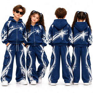 Ensembles de survêtements pour enfants en gros, sweats à capuche personnalisés, pantalons cargo, tenue streetwear 2 pièces, ensemble de vêtements pour garçons et filles de 12 à 13 ans - Product Image 4
