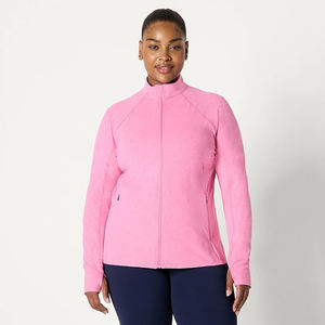 Veste de yoga pour femme, entièrement zippée, col montant, manches longues, mélange nylon-spandex, respirante, légère, pour l'entraînement et la superposition - Product Image 5