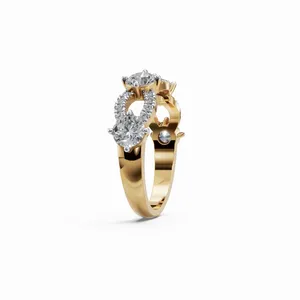 Anillo de Diamante Cultivado en Laboratorio Infinite Grace, Corte Redondo, Oro Amarillo de 18K, Anillo de Lujo para Mujer, Certificado IGI, para Exportación al por Mayor desde India - Product Image 3