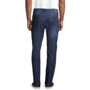 Jeans Casuales para Hombre, Corte Recto, Color Sólido, Azul Oscuro Teñido, Denim Regular de Algodón, Pantalones Vaqueros Elásticos para Hombre, Estilo Urbano - Product Image 2